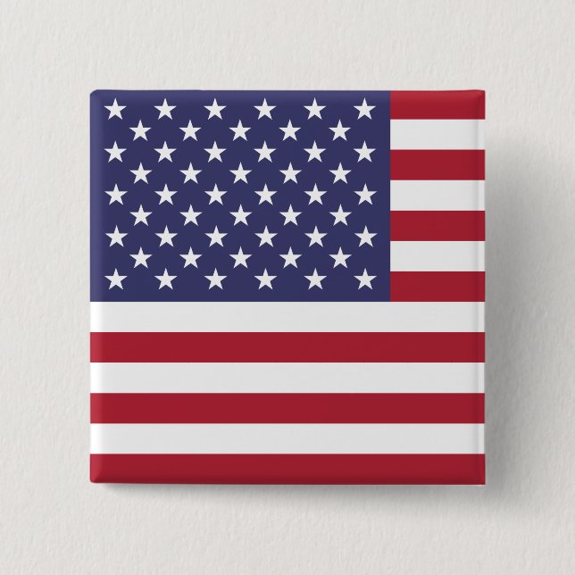 United States (American) Flag 15 Cm Square Badge (Front)