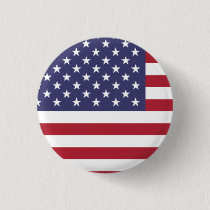 United States (American) Flag 3 Cm Round Badge