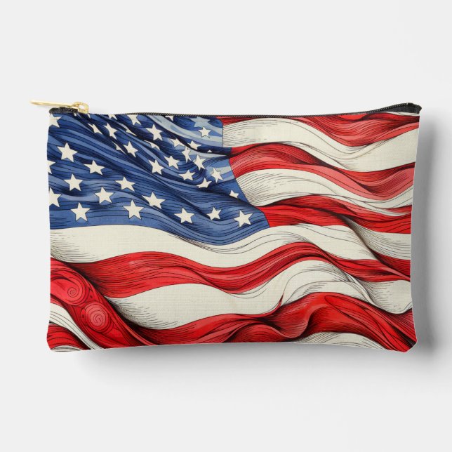 United States American Flag Accessory Pouch (Front)