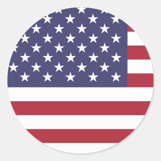 United States (American) Flag Classic Round Sticker (Front)