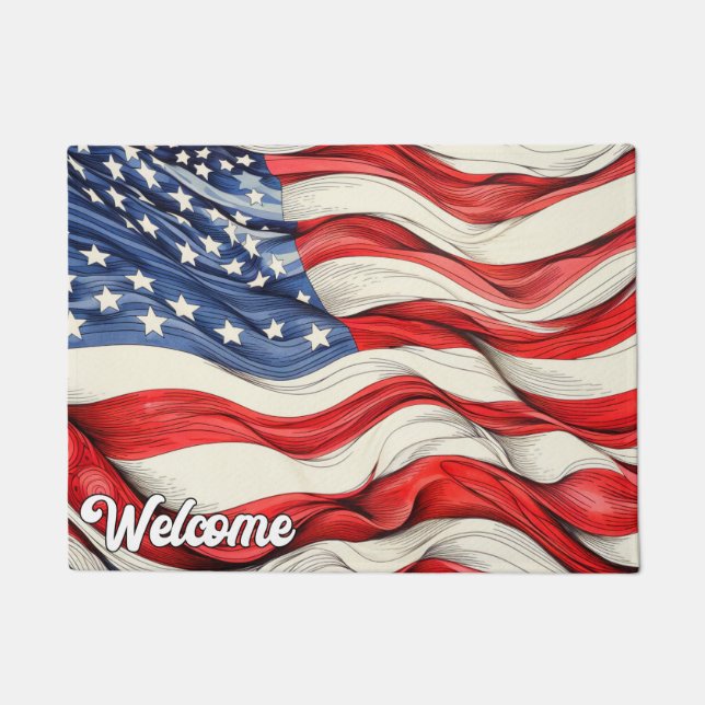 United States American Flag Doormat (Front)