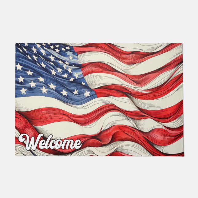 United States American Flag Doormat (Front)