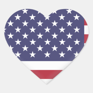United States (American) Flag Heart Sticker