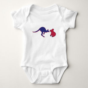 United States and Australia Flag Hearts Baby Bodysuit