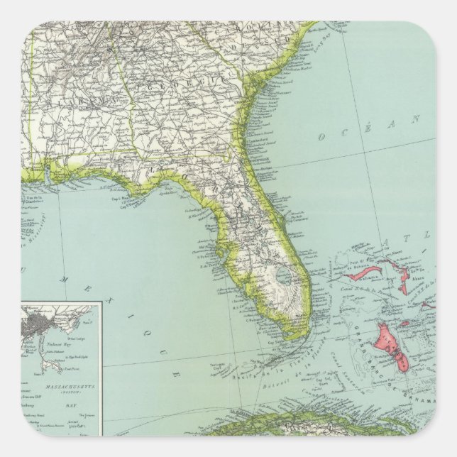 United States and Bahamas Square Sticker (Front)