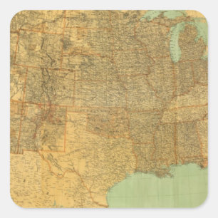 United States and Territories Square Sticker