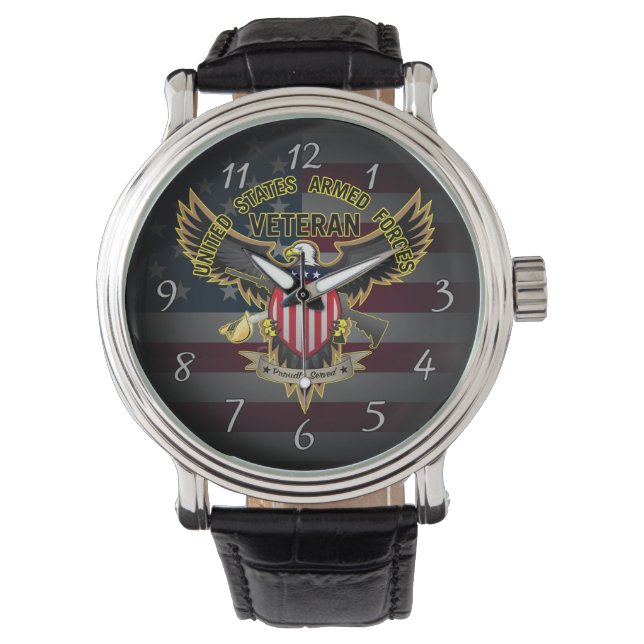 United States Armed Forces Veteran, Proudly Served Watch (Front)