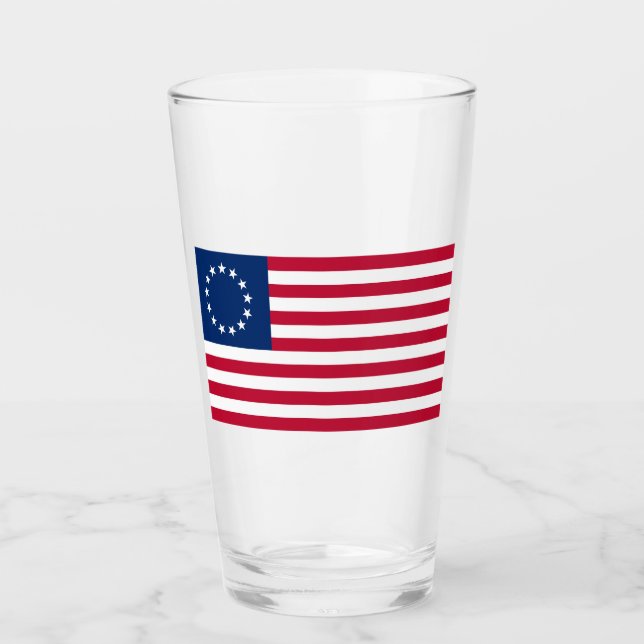 United States Betsy Ross Flag Glass (Front)