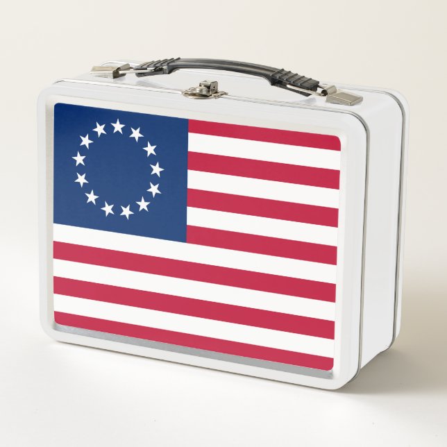 United States Betsy Ross Flag Metal Lunch Box (Front)