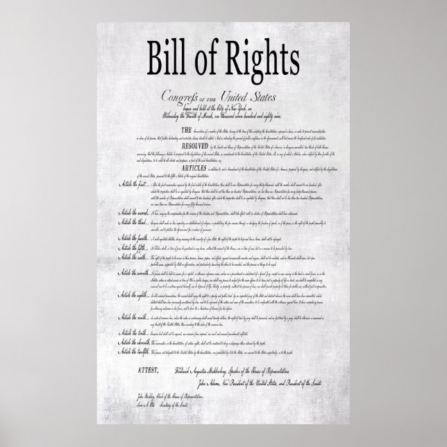 UNITED STATES BILL of RIGHTS 1 Poster (Front)