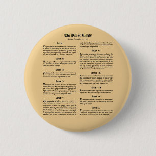 United States Bill of Rights 6 Cm Round Badge