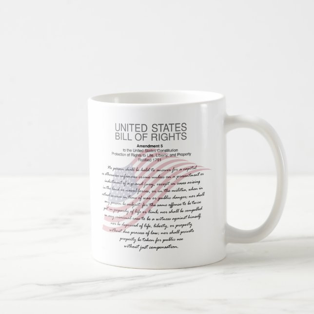 United States Bill Of Rights. Fifth Amendment Coffee Mug (Right)