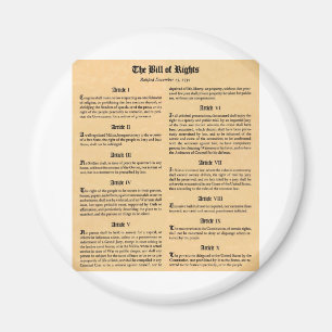United States Bill of Rights Magnet