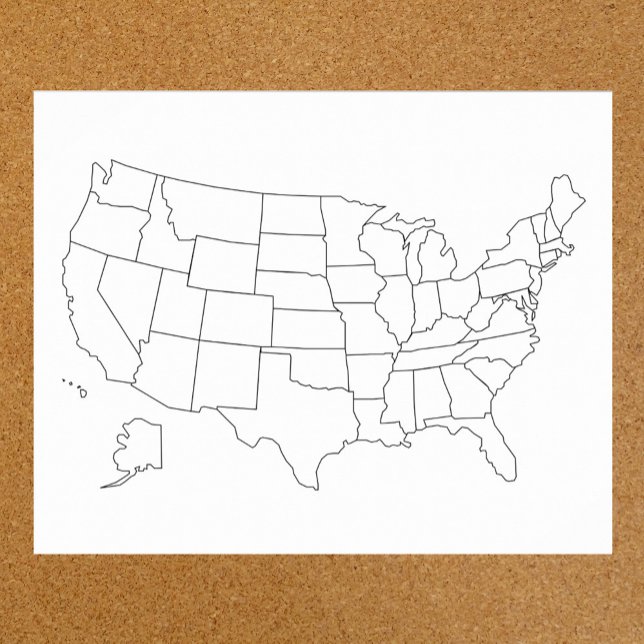 United States blank map US outline poster (Creator Uploaded)