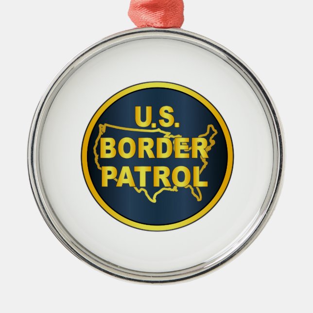 United States Border Control Metal Tree Decoration (Front)