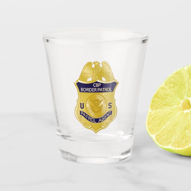 United States Border Patrol Badge Immigration Shot Glass (Front)