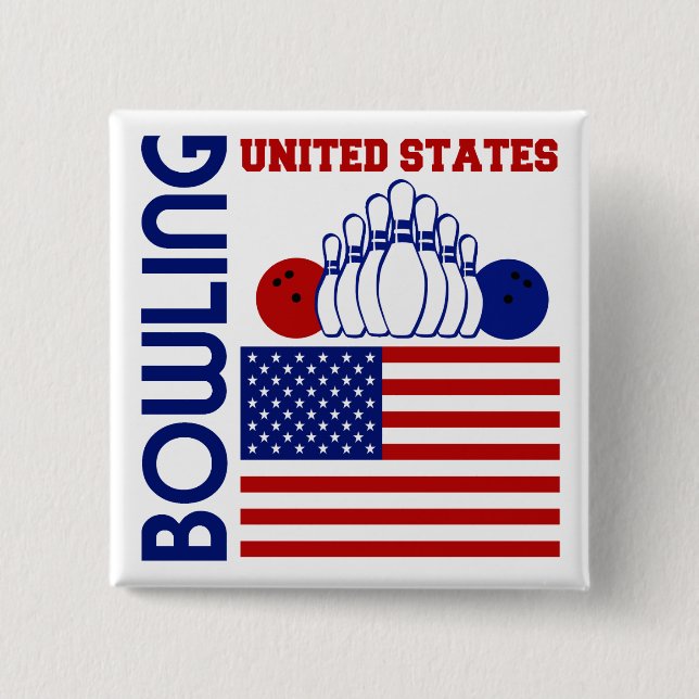 United States Bowling 15 Cm Square Badge (Front)