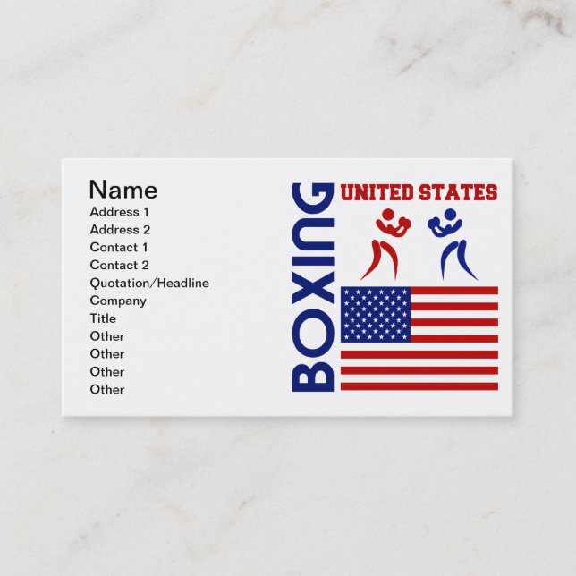 United States Boxin Business Card (Front)