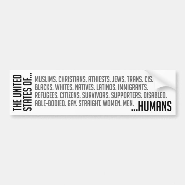 United States Bumper Sticker (Front)