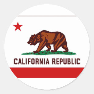 United States California Flag Classic Round Sticker