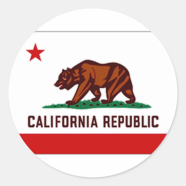 United States California Flag Classic Round Sticker (Front)