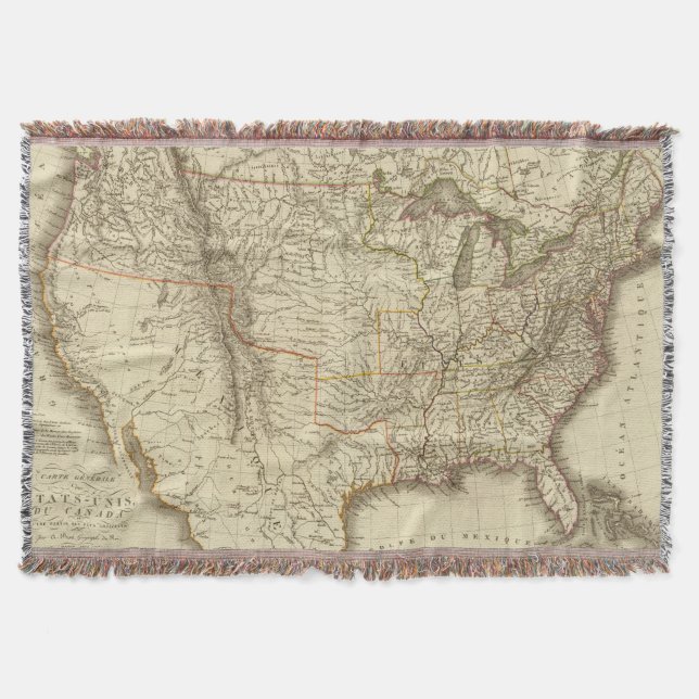 United States, Canada Throw Blanket (Front)