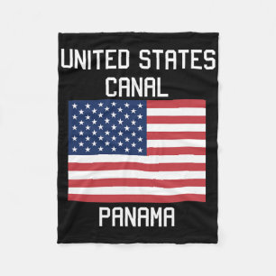 United States Canal Panama Canal Trump 2025 Humor Fleece Blanket
