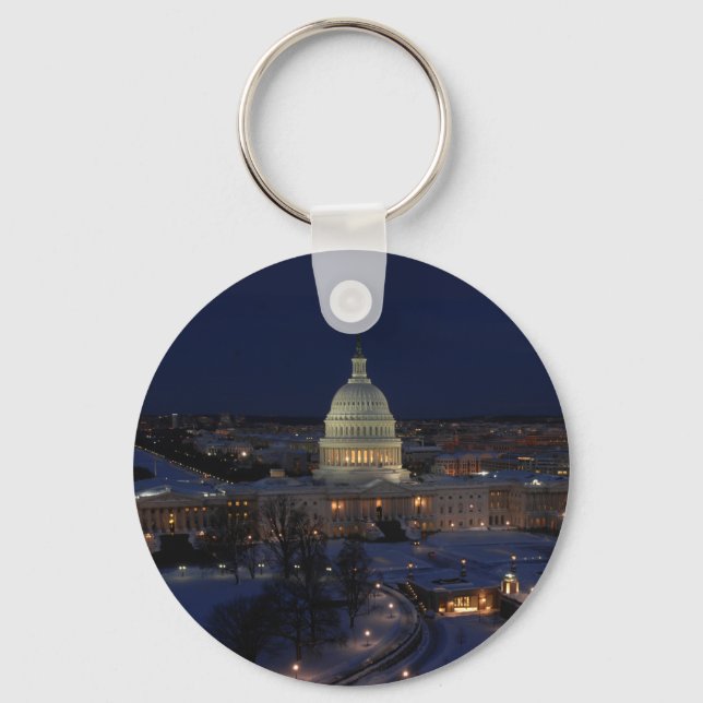 United States Capitol Building at Night Key Ring (Front)