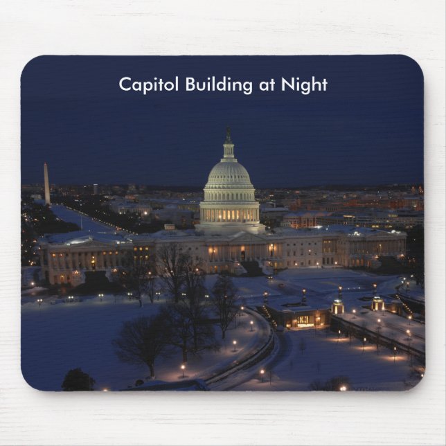 United States Capitol Building at Night Mouse Mat (Front)