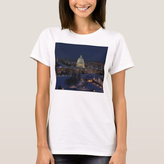 United States Capitol Building at Night T-Shirt (Front)