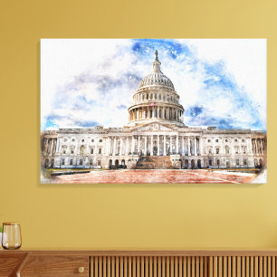 United States Capitol close up in Washington DC  Canvas Print