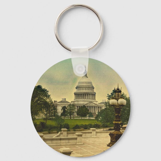 United States Capitol from Library Steps Date 1898 Key Ring (Front)