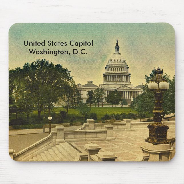 United States Capitol from Library Steps Date 1898 Mouse Mat (Front)