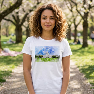 United States Capitol in Washington DC Watercolor T-Shirt