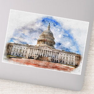 United States Capitol Pastel Drawing Washington DC