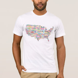 United States City Map T-Shirt