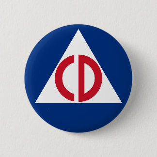 United States Civil Defence Logo Vintage Symbol 6 Cm Round Badge