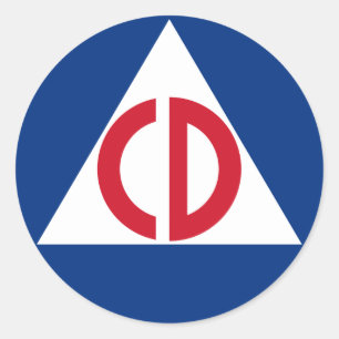 United States Civil Defence Logo Vintage Symbol Classic Round Sticker