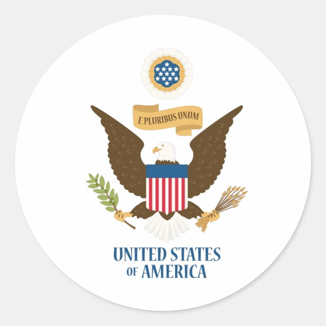 United States Classic Round Sticker (Front)