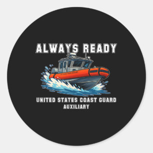 United States Coast Guard Auxiliary _ Uscg Aux T-s Classic Round Sticker