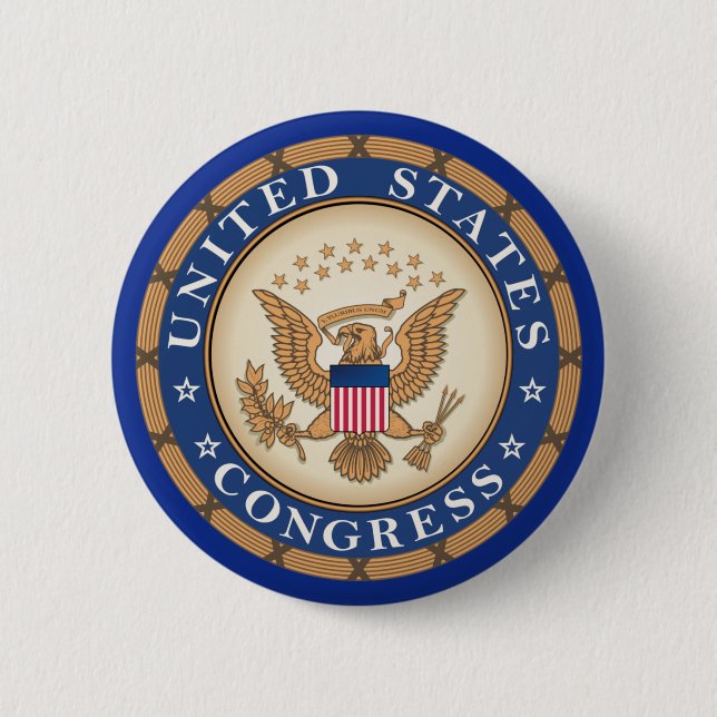 United States Congress 6 Cm Round Badge (Front)