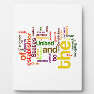 United States Constitution Preamble Word Cloud Plaque