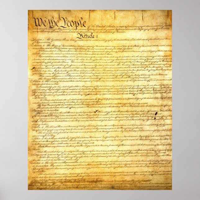 United States Constitution Vintage Canvas Print (Front)