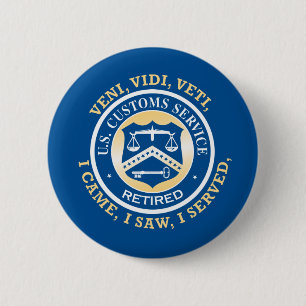 United States Customs Service Retired 6 Cm Round Badge