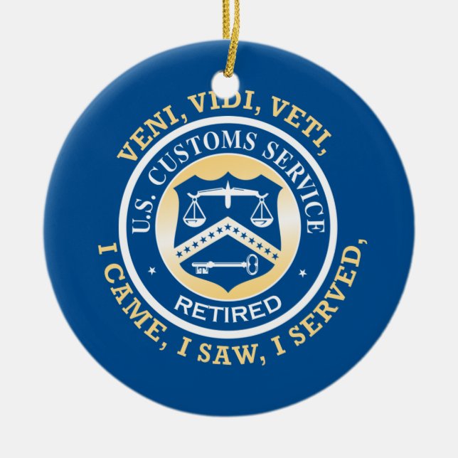 United States Customs Service Retired Ceramic Tree Decoration (Front)