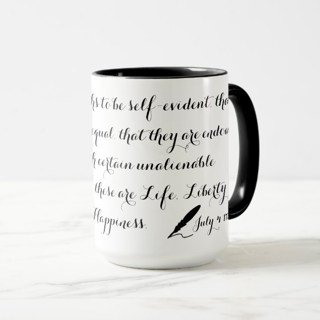 United States Declaration of Independence 1776 Mug (Front Right)