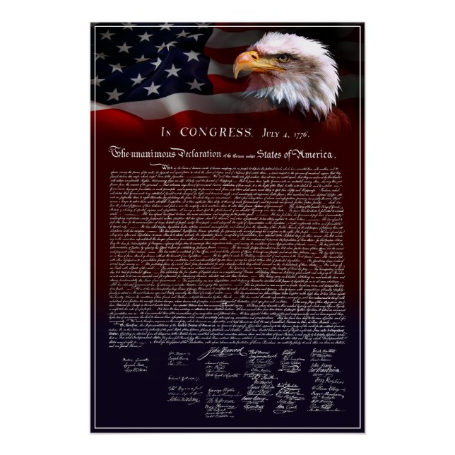 United States Declaration of Independence 1776 Poster (Front)