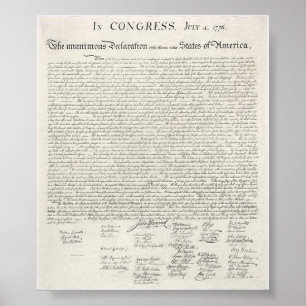 United States Declaration of Independence Poster