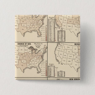 United States denominational statistics 15 Cm Square Badge