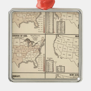 United States denominational statistics Metal Tree Decoration